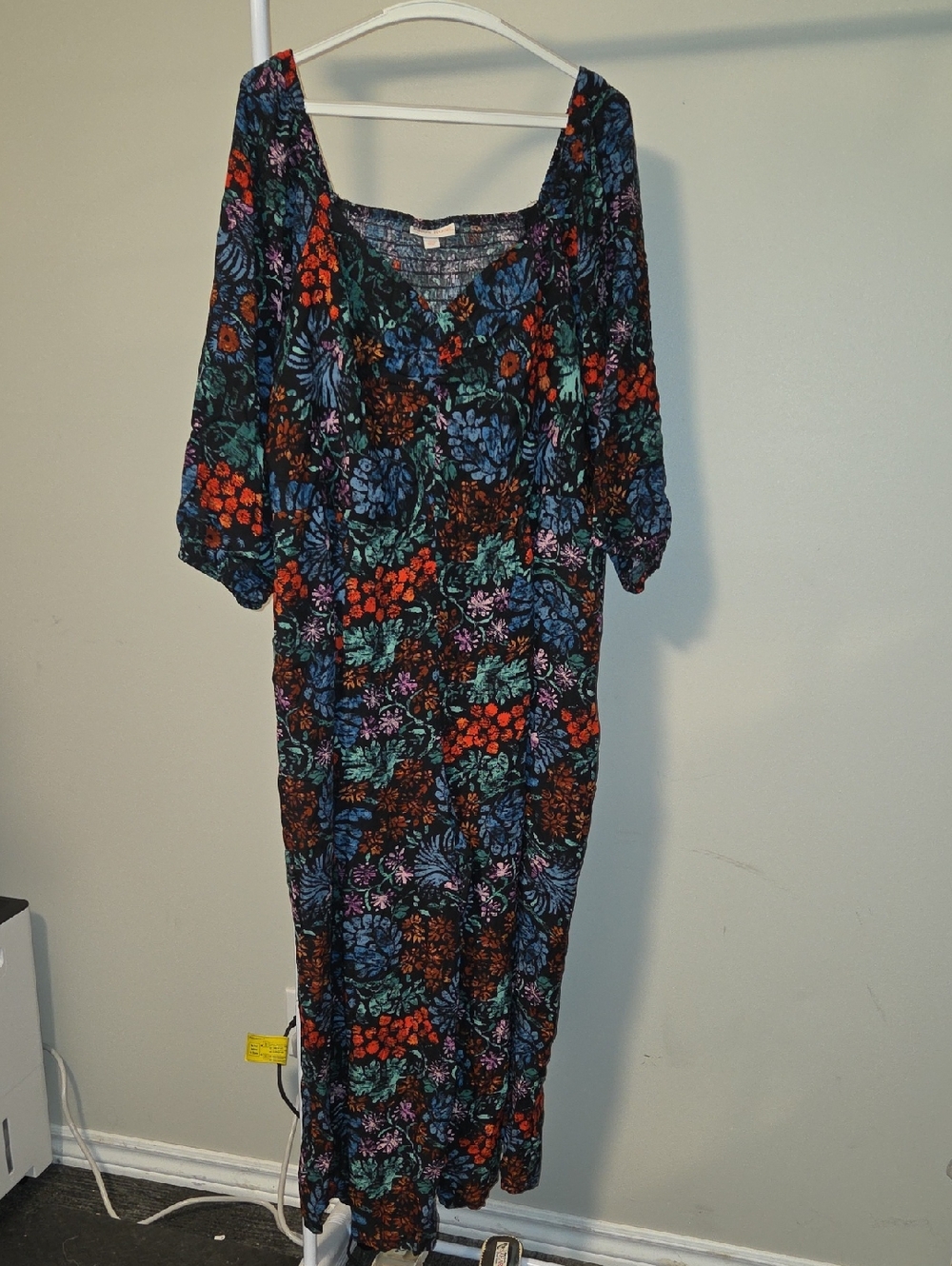 Knox Rose Floral Print Maxi Dress in Black, Blue, Green and Orange